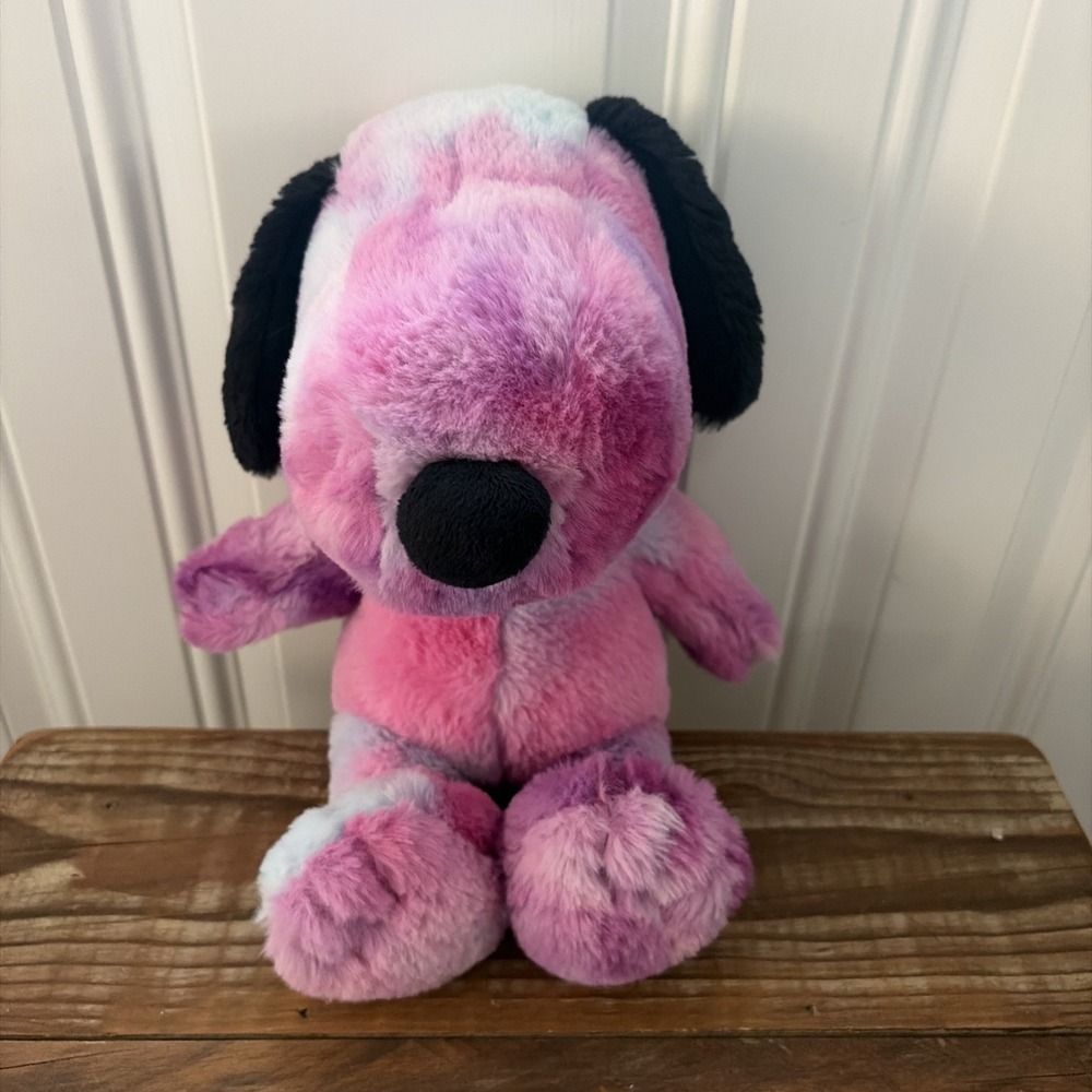 Snoopy Peanuts Marble Pink & Blue Color Plush Stuffed Animal 11" Rare